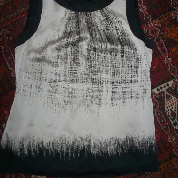 Elie Tahari silk blouse, Black, Size Small Lined Halter Top Zip Back Gathered - Picture 2 of 8